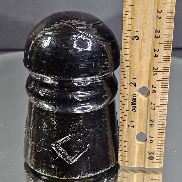 Dark Amber Diamond Pony Glass Insulator - Beautiful Piece - Picture 11 of 13